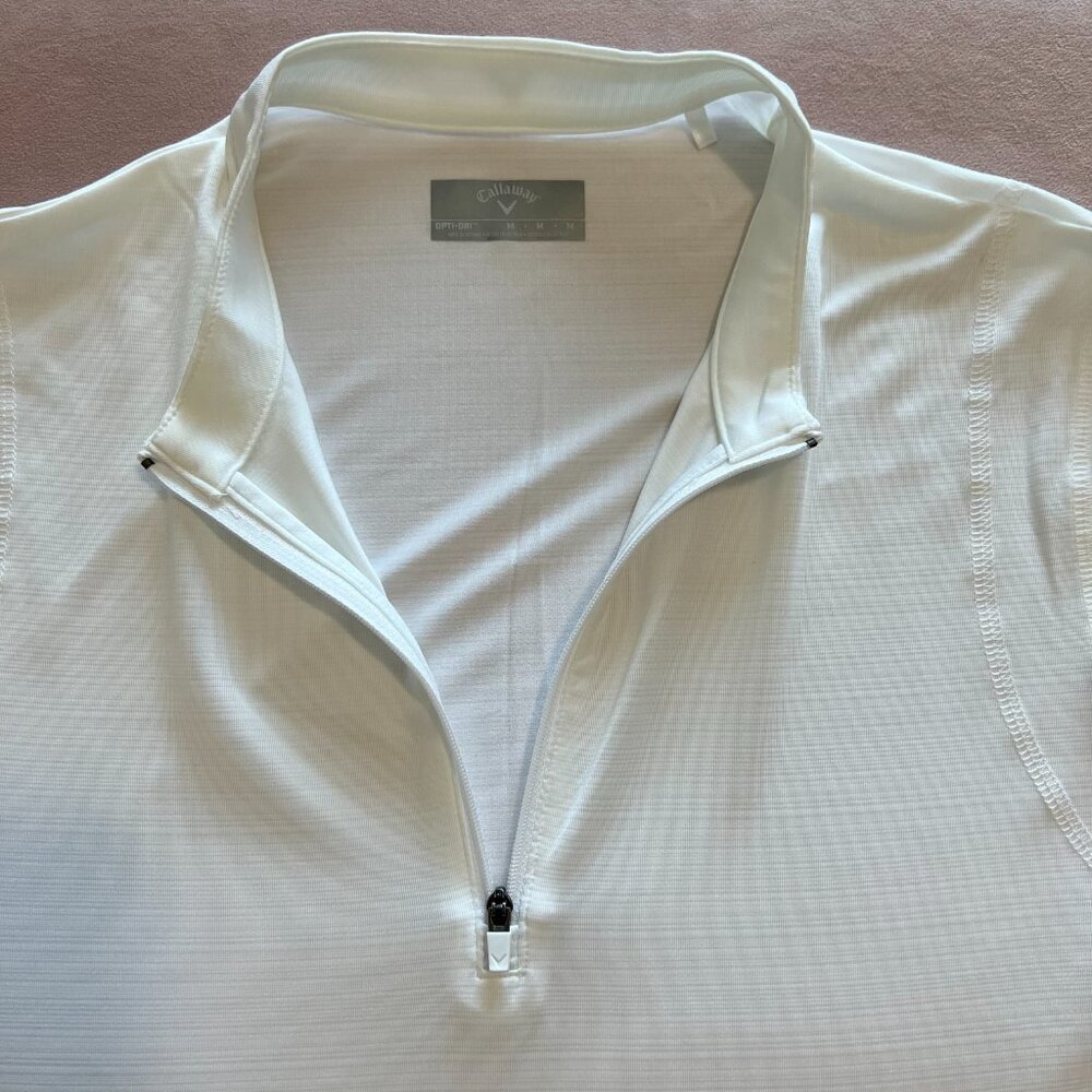 Callaway Opti-Dri White ¼ Zip Long Sleeve Golf Pullover Women’s Medium - Picture 8 of 11